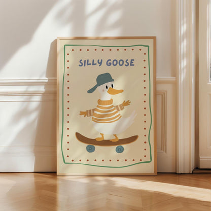 Silly Goose Nursery Print, Playroom Decor