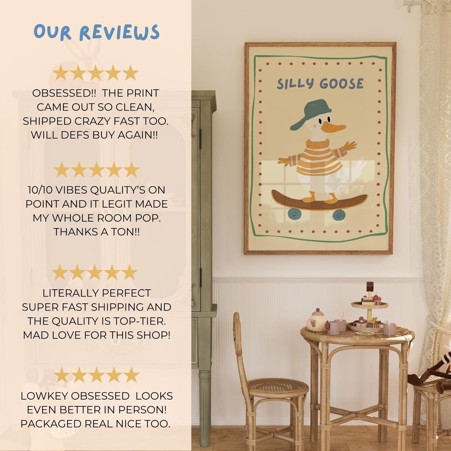Silly Goose Nursery Print, Playroom Decor