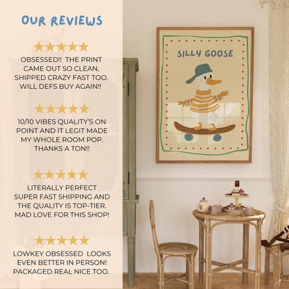 Silly Goose Nursery Print, Playroom Decor