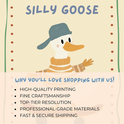 Silly Goose Nursery Print, Playroom Decor