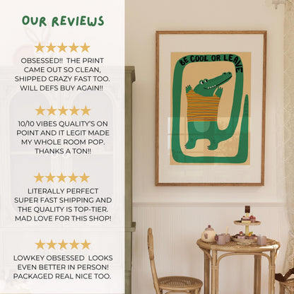Funny Crocodile Print, Playroom Wall Art, Nursery Decor