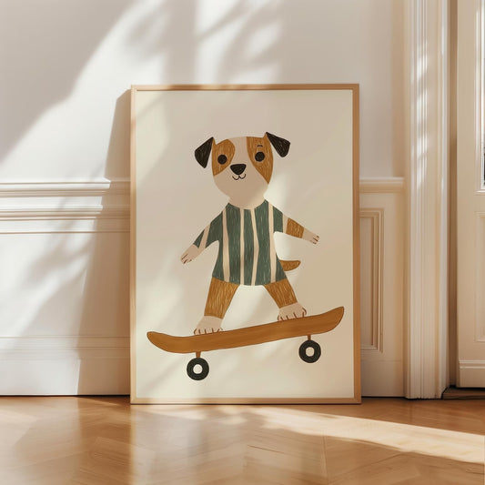 Boho Animal Nursery Print, Whimsical Kids Room Decor